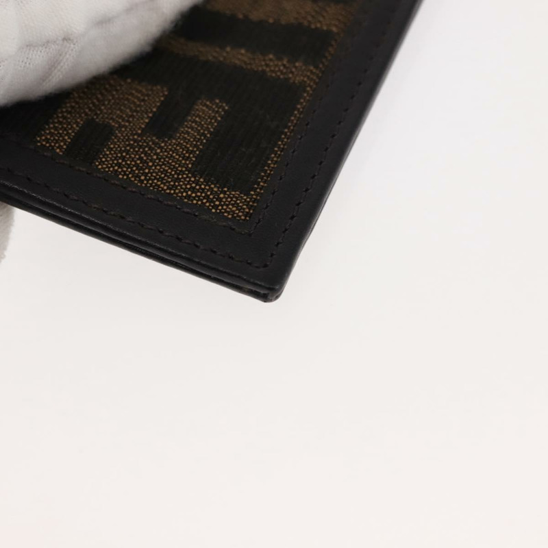 【日本直送】FENDI Zucca帆布卡包 黑色棕色 Auth am9297-6