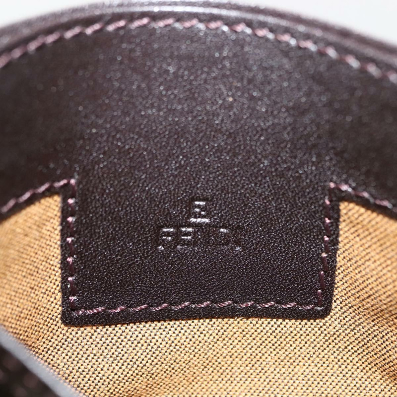 【日本直送】FENDI Zucca帆布卡包 黑色棕色 Auth am9297-7