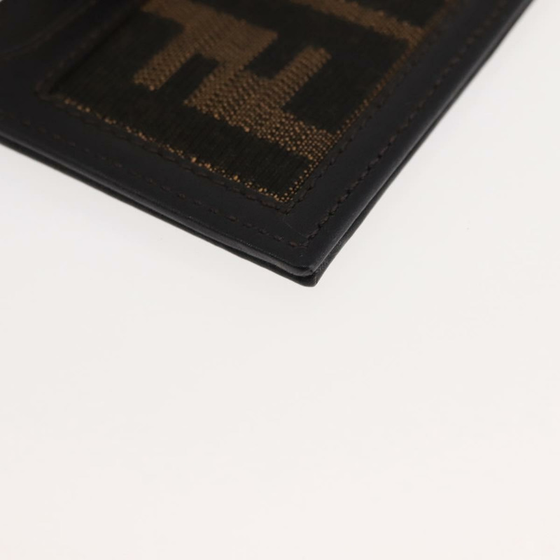 【日本直送】FENDI Zucca帆布卡包 黑色棕色 Auth am9297-14