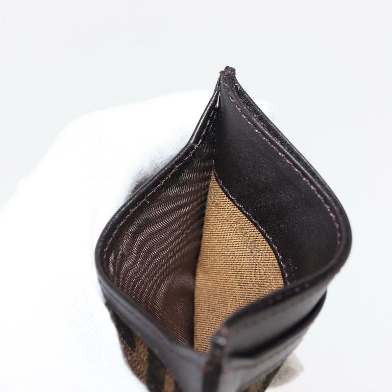 【日本直送】FENDI Zucca帆布卡包 黑色棕色 Auth am9297-17