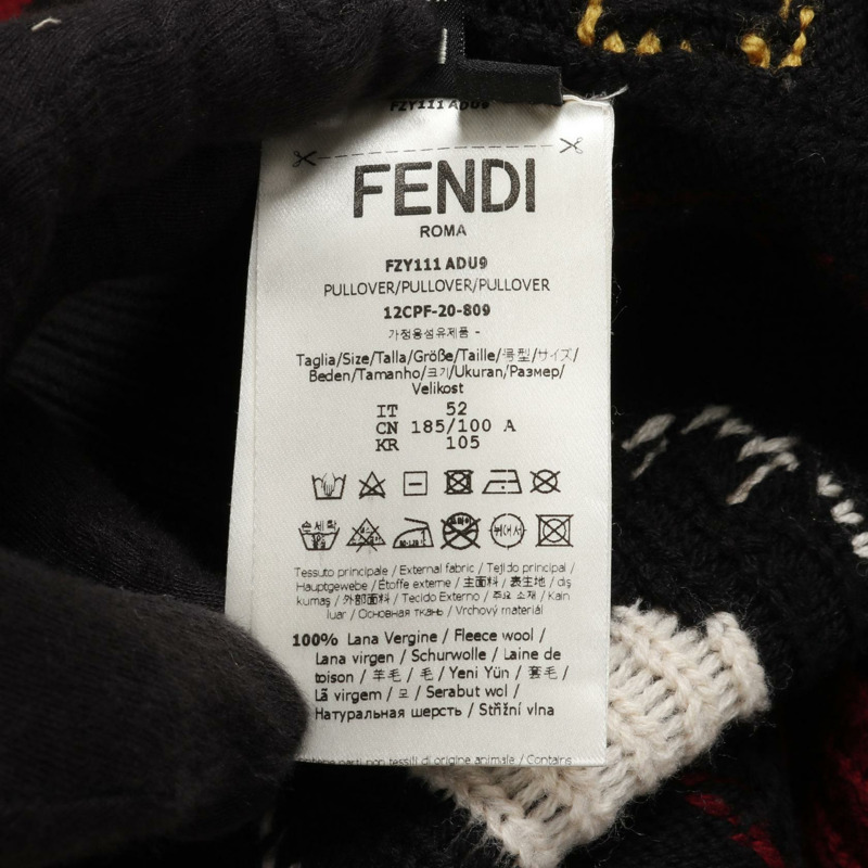 FENDI FF 標誌套頭衫針織羊毛黑色多色 #52 二手男款-3