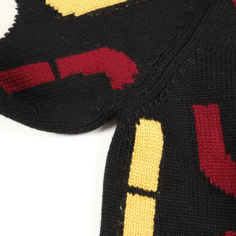 FENDI FF 標誌套頭衫針織羊毛黑色多色 #52 二手男款-7