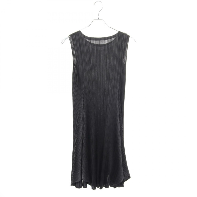 PLEATS PLEASE 褶皺無袖洋裝 PP61-JH973 聚酯纖維 黑色 #2 二手女款-2