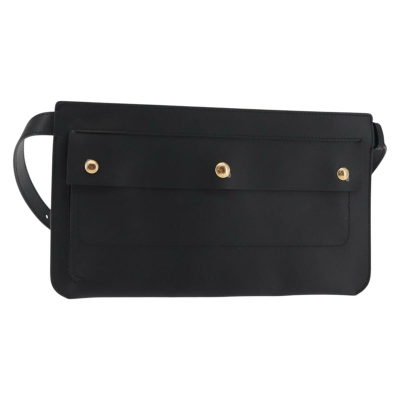 【日本直送】BURBERRY 腰包 皮革 黑色 金色 正品 bs29795-0