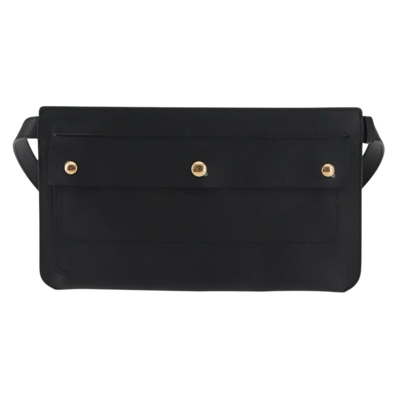 【日本直送】BURBERRY 腰包 皮革 黑色 金色 正品 bs29795-12