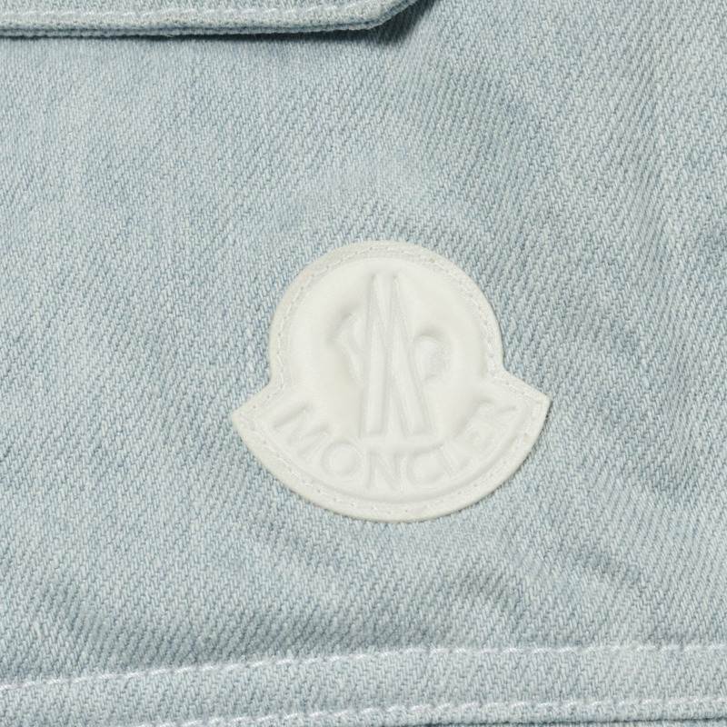 MONCLER SEVERAU 拉鍊牛仔外套 棉質 藍白 00 碼 二手 女款-5