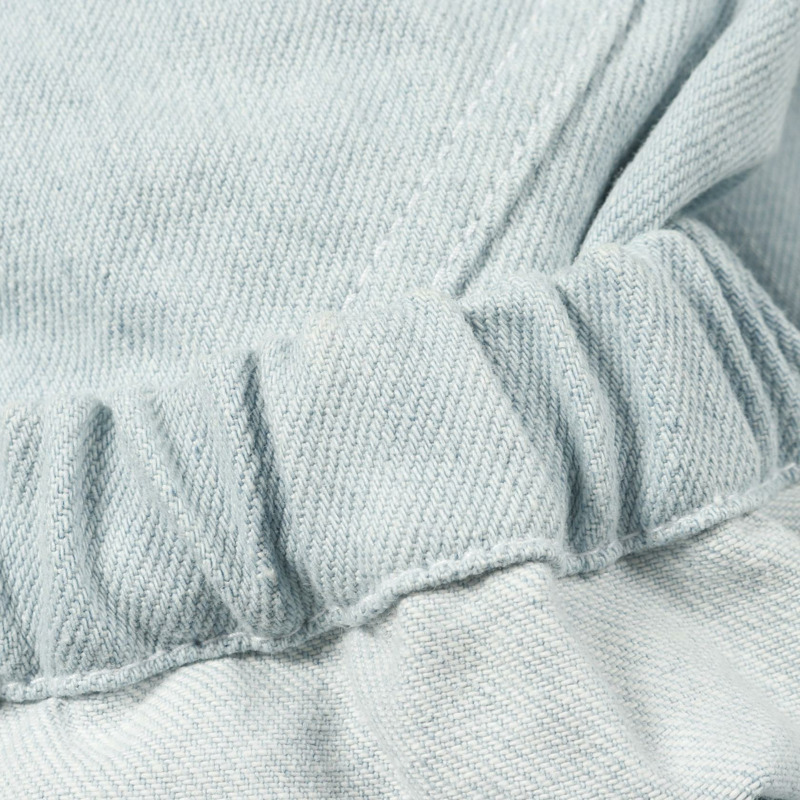 MONCLER SEVERAU 拉鍊牛仔外套 棉質 藍白 00 碼 二手 女款-6