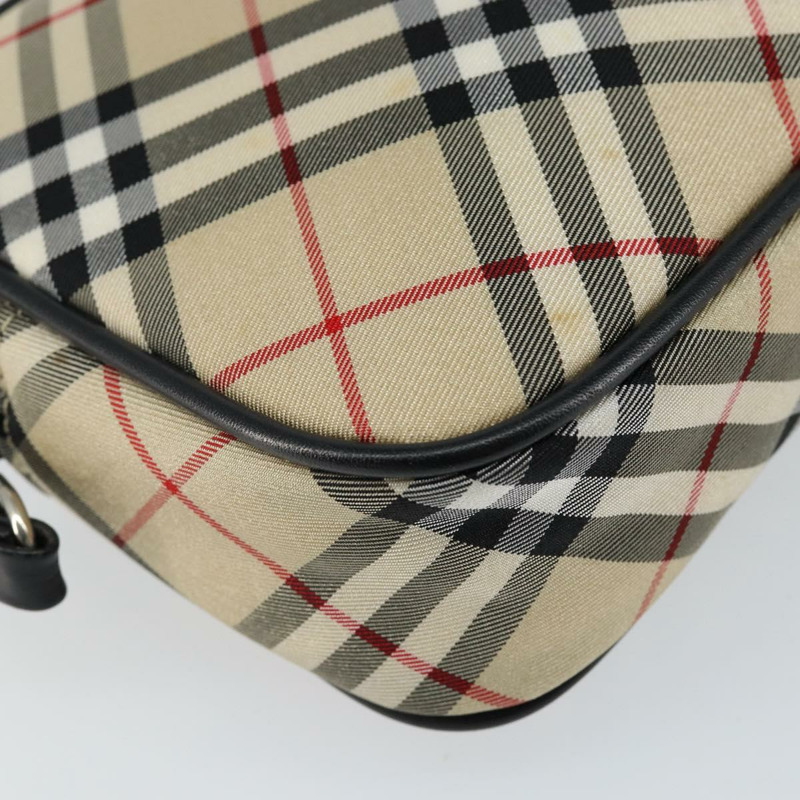 【日本直送】BURBERRY Nova Check Blue Label 手提包 尼龍 米色 黑色 正品 ep11057-15
