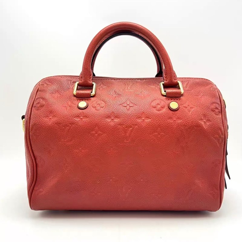 LV 紅色全皮speedy25手提肩背包 25*17*15 98新配件塵袋-1