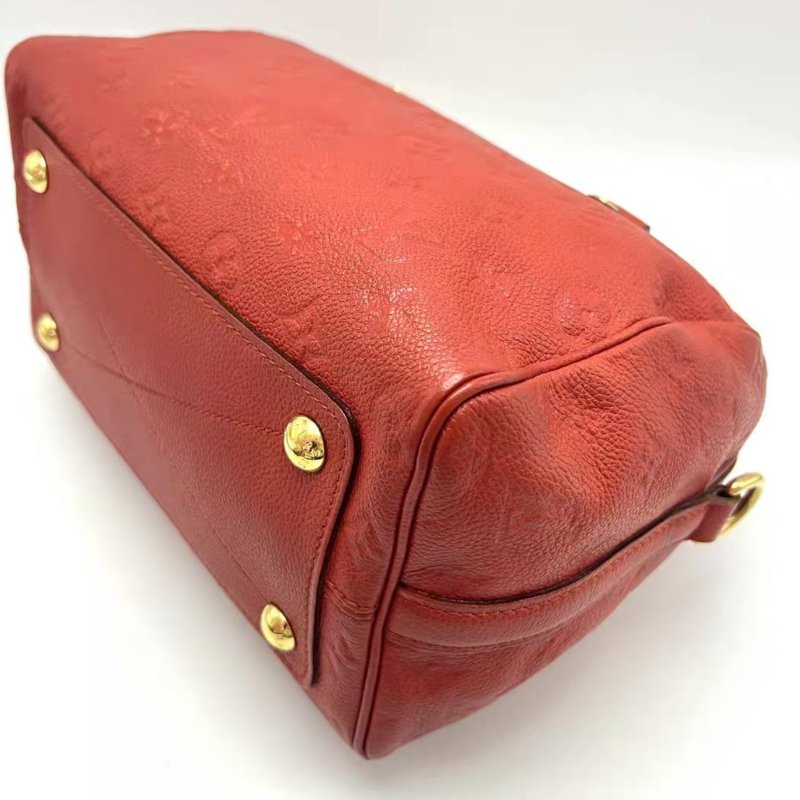 LV 紅色全皮speedy25手提肩背包 25*17*15 98新配件塵袋-4