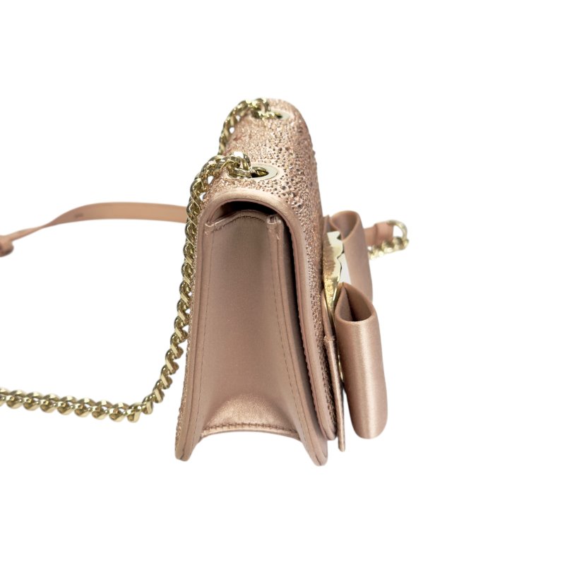 FERRAGAMO 滿鑽 鏈條 斜背包-4