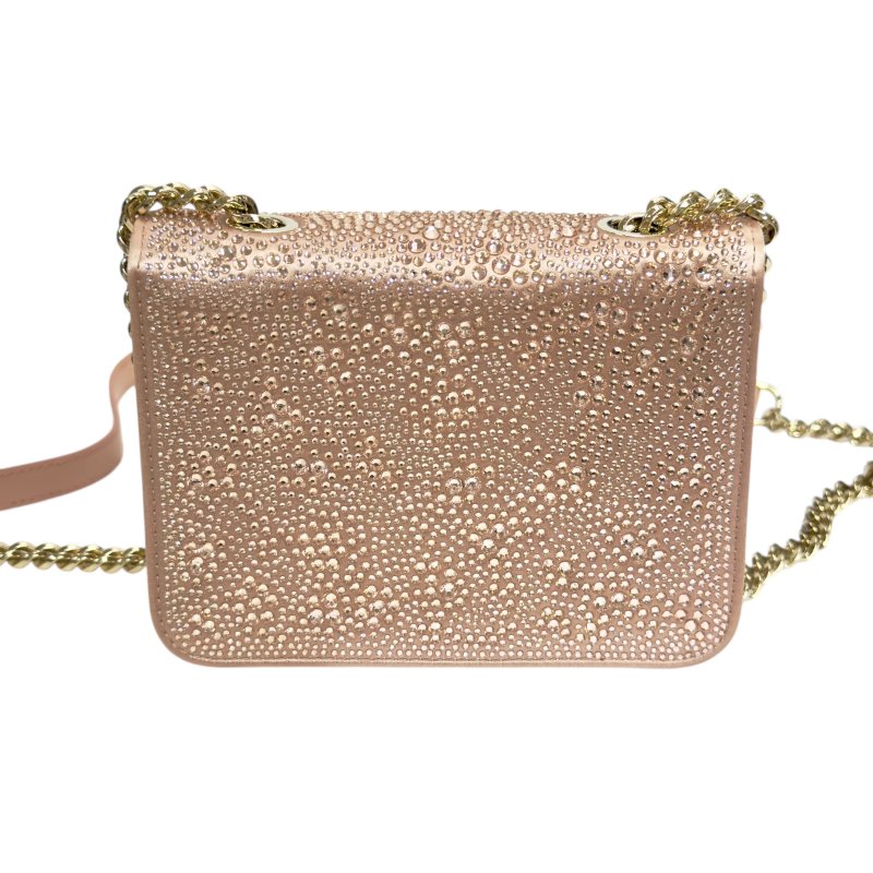 FERRAGAMO 滿鑽 鏈條 斜背包-5