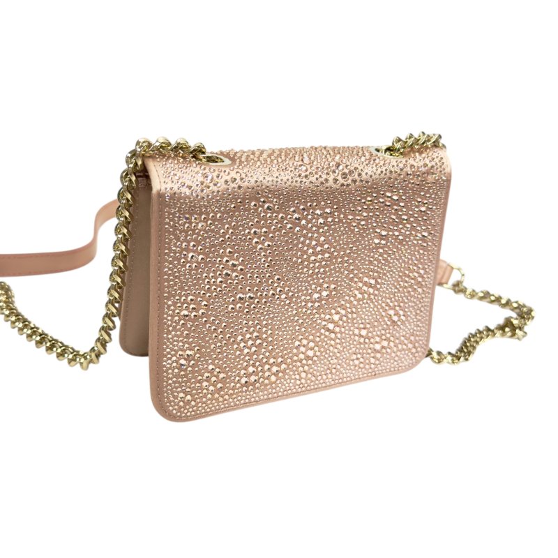 FERRAGAMO 滿鑽 鏈條 斜背包-6