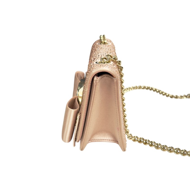 FERRAGAMO 滿鑽 鏈條 斜背包-7