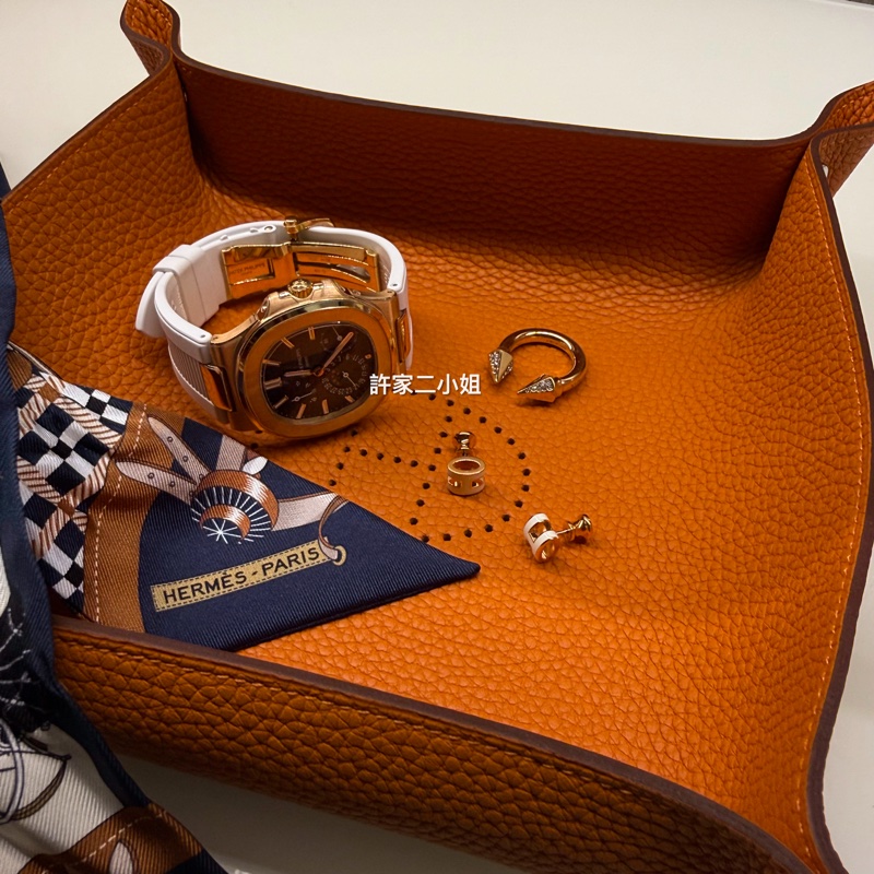 Hermes 嚴格98新閒置品 置物盤/橘-0