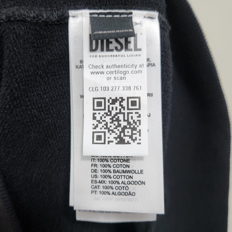 DIESEL 混色長袖帽T-4