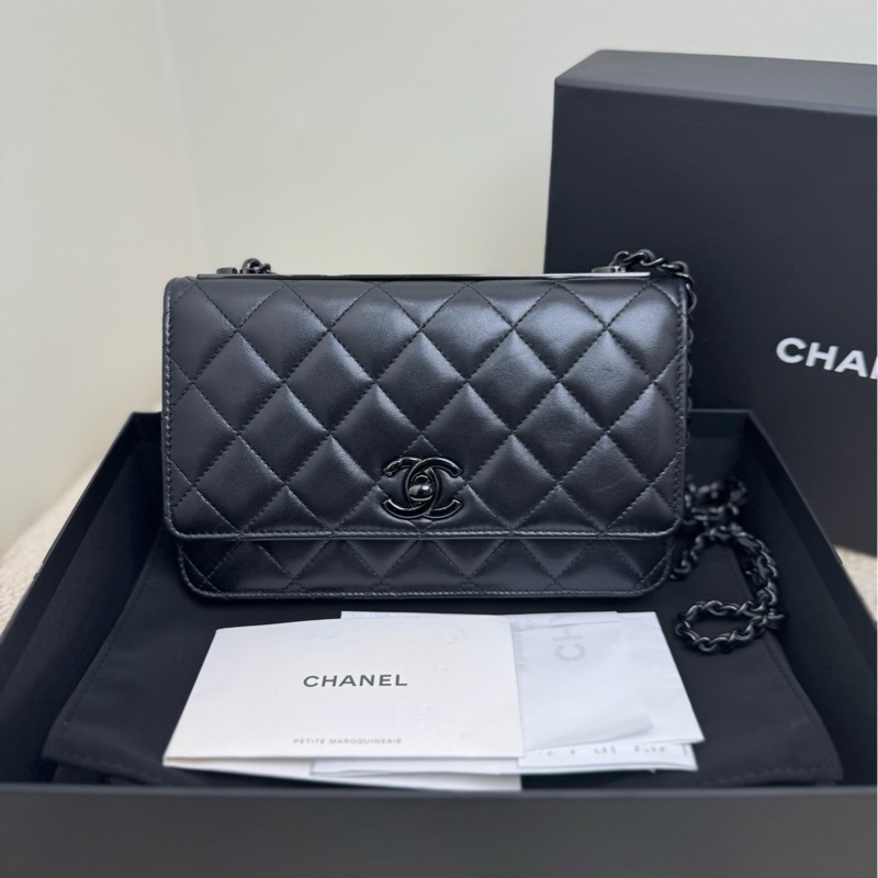 【全套帶票❤️】Chanel so black trendy cc woc鏈條單肩斜挎包-1