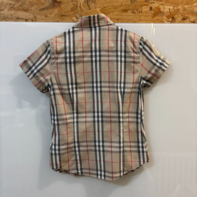 【美收精品】Burberry茶色格紋短袖襯衫 4-226-1