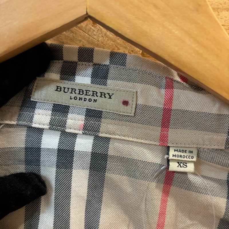 【美收精品】Burberry茶色格紋短袖襯衫 4-226-2