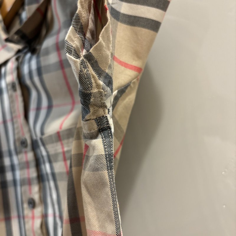 【美收精品】Burberry茶色格紋短袖襯衫 4-226-5