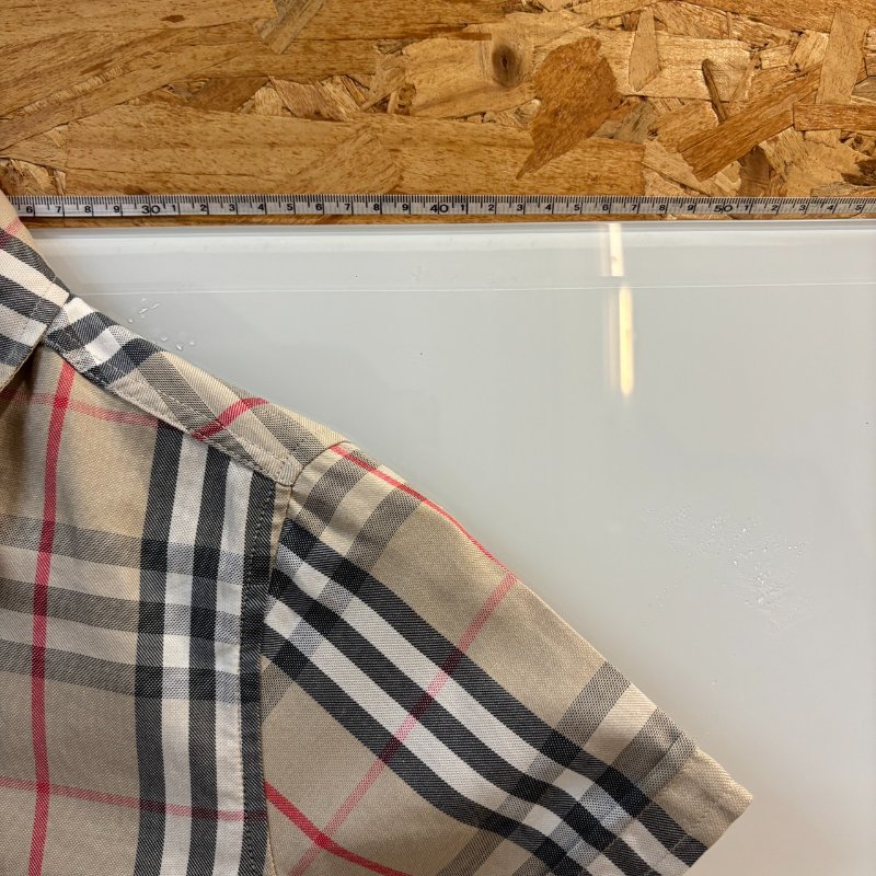 【美收精品】Burberry茶色格紋短袖襯衫 4-226-7