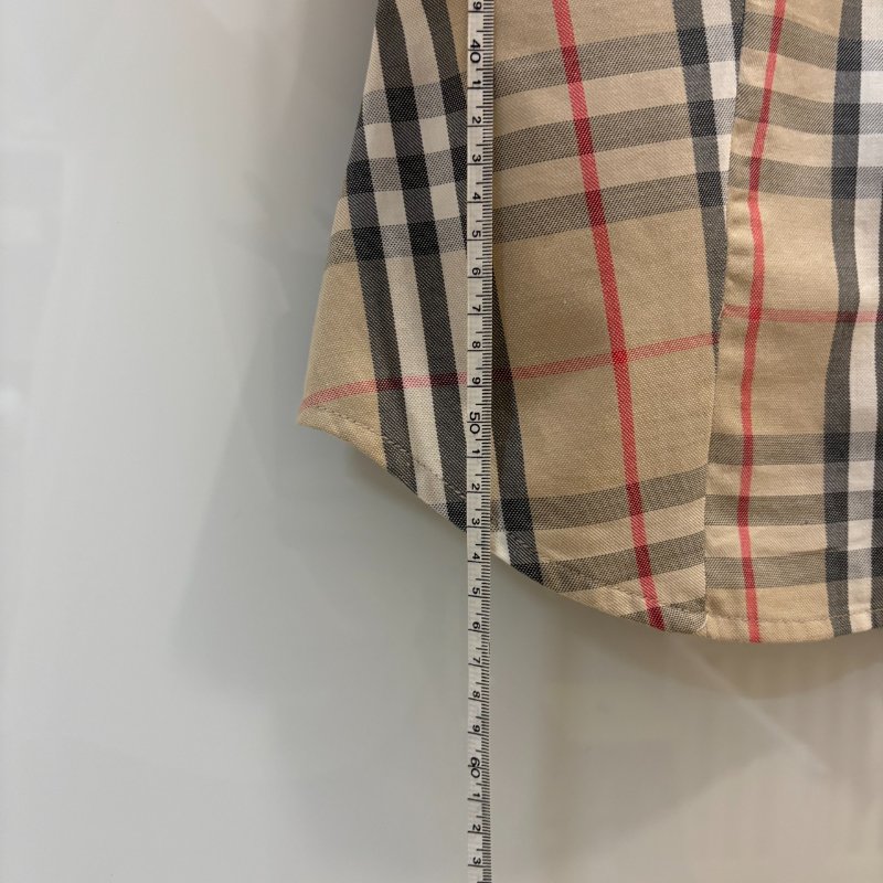 【美收精品】Burberry茶色格紋短袖襯衫 4-226-8