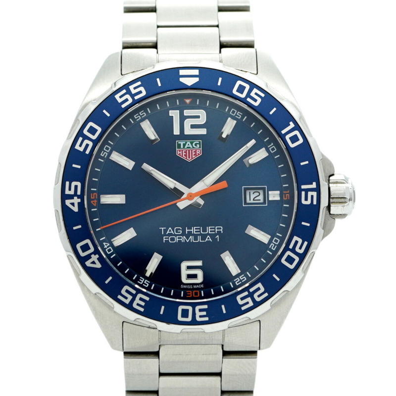 泰格豪雅 Formula 1 WAZ1010 藍色錶盤男士手錶-0