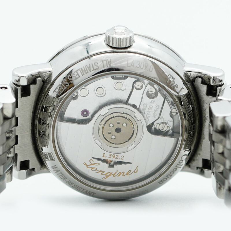 浪琴 L4.309.0 粉紅錶盤女士手錶-5