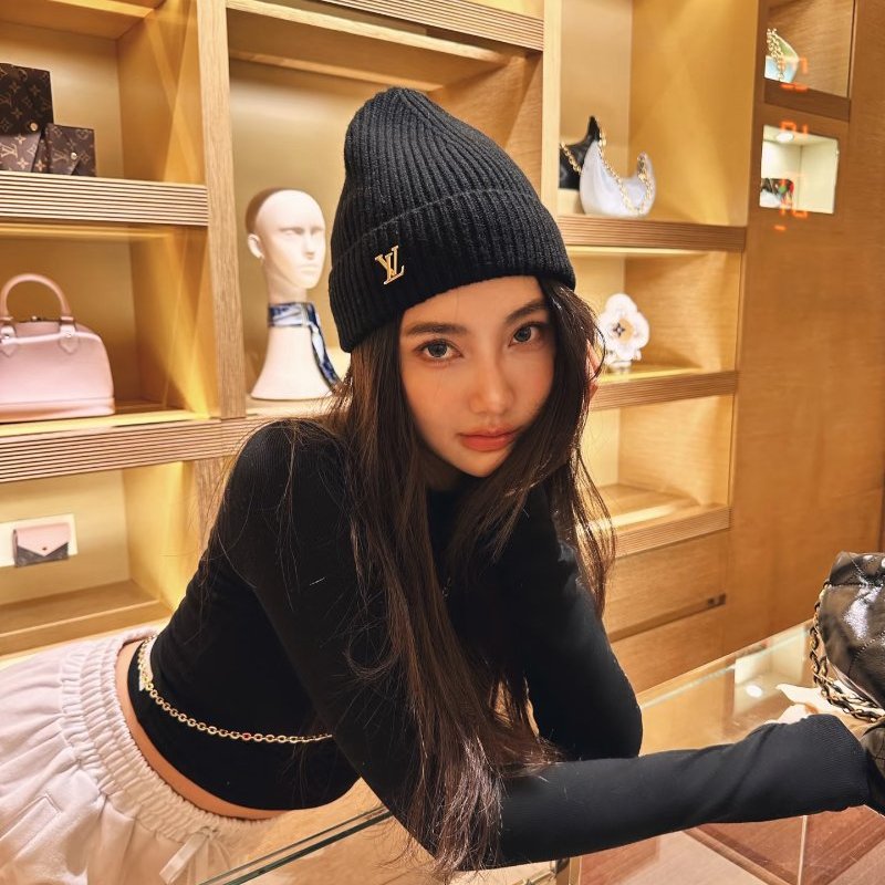 Louis Vuitton - 黑色山羊絨Spark毛帽-4