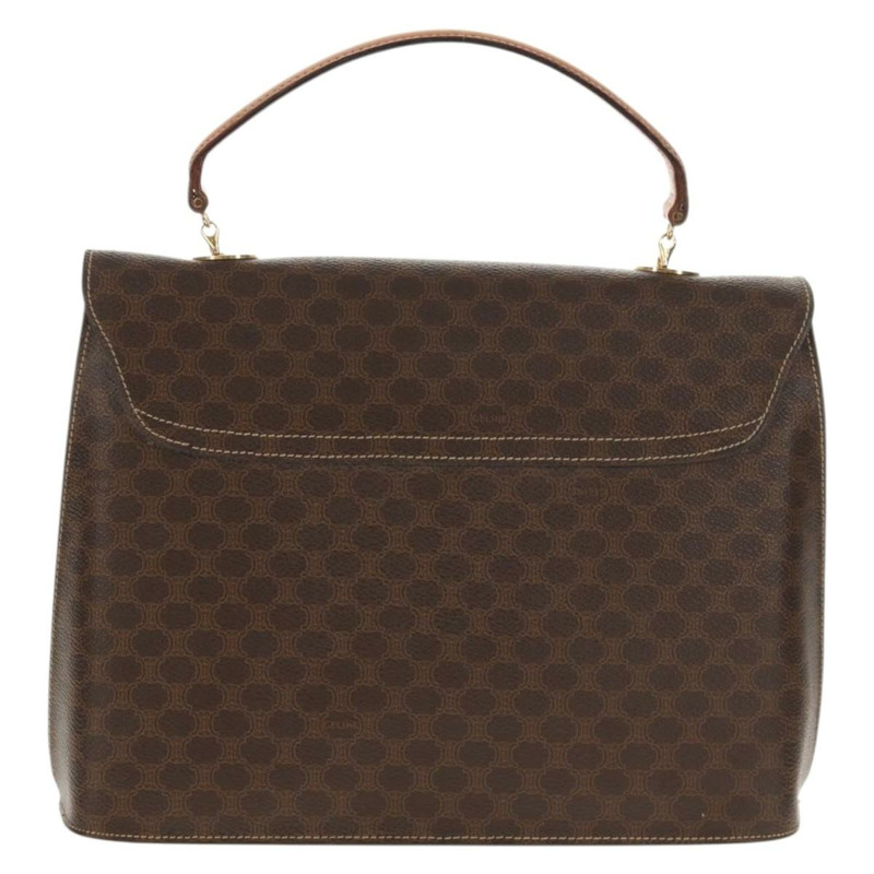 【日本直送】CELINE Macadam帆布手提包 PVC皮革 2way Brown Gold Auth am9343V-1