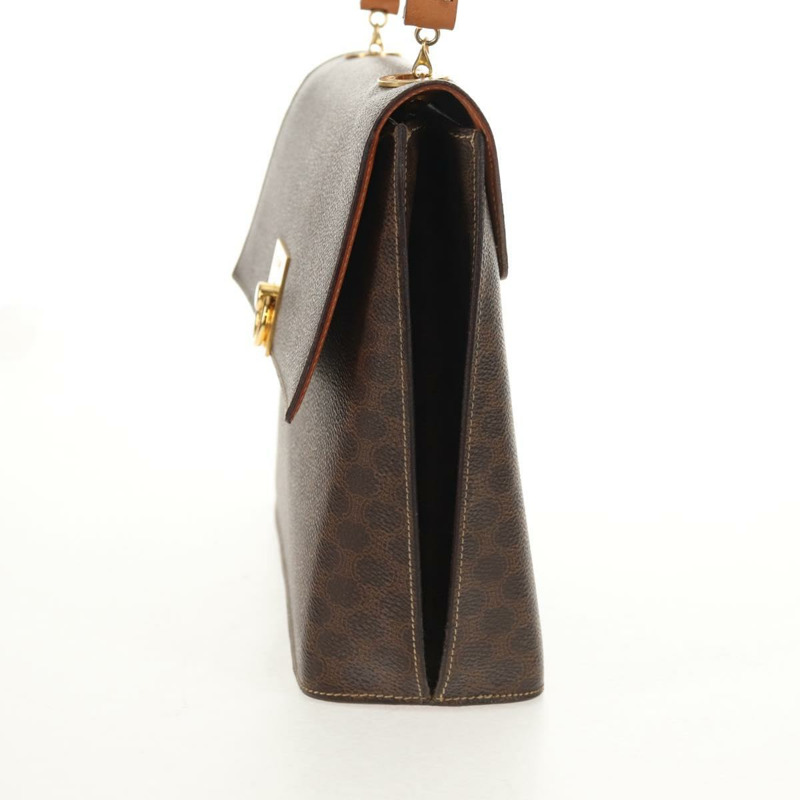 【日本直送】CELINE Macadam帆布手提包 PVC皮革 2way Brown Gold Auth am9343V-2