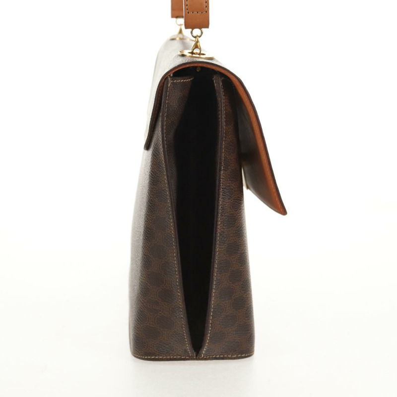 【日本直送】CELINE Macadam帆布手提包 PVC皮革 2way Brown Gold Auth am9343V-3