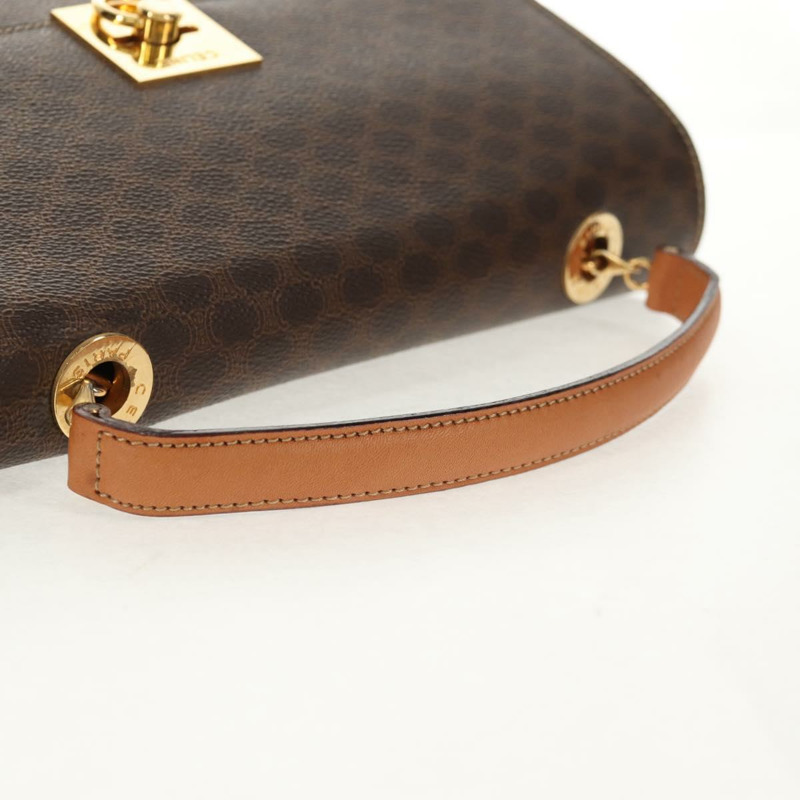 【日本直送】CELINE Macadam帆布手提包 PVC皮革 2way Brown Gold Auth am9343V-6