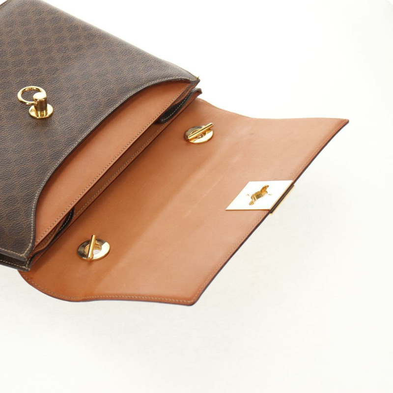 【日本直送】CELINE Macadam帆布手提包 PVC皮革 2way Brown Gold Auth am9343V-18