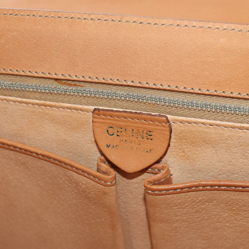 【日本直送】CELINE Macadam帆布手提包 PVC皮革 2way Brown Gold Auth am9343V-19