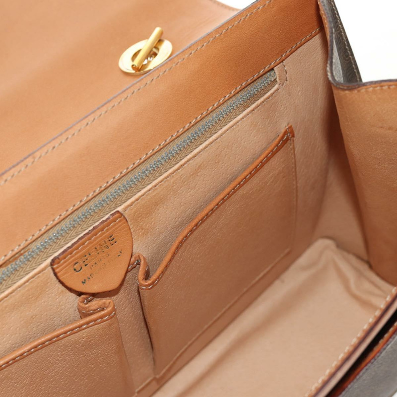 【日本直送】CELINE Macadam帆布手提包 PVC皮革 2way Brown Gold Auth am9343V-22