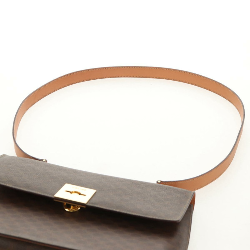 【日本直送】CELINE Macadam帆布手提包 PVC皮革 2way Brown Gold Auth am9343V-28