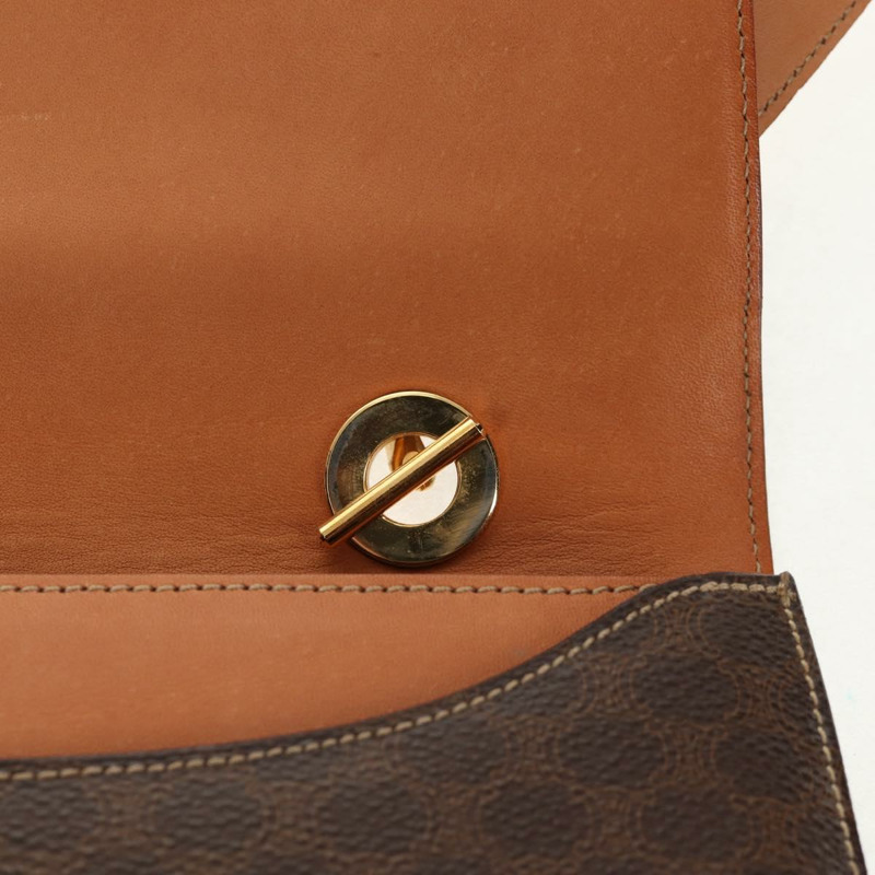 【日本直送】CELINE Macadam帆布手提包 PVC皮革 2way Brown Gold Auth am9343V-29