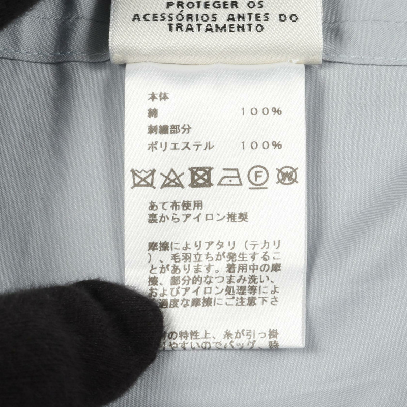 愛馬仕無領女襯衫,法式袖,棉質,藍色,二手,女款 #34-3