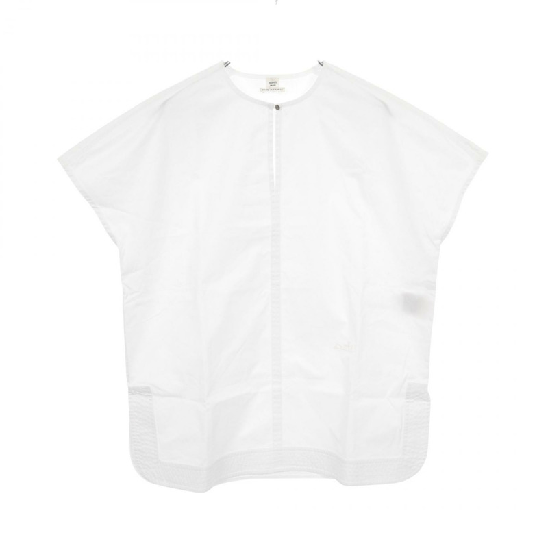 HERMES 女襯衫上衣 棉質 白色 二手 #38-0