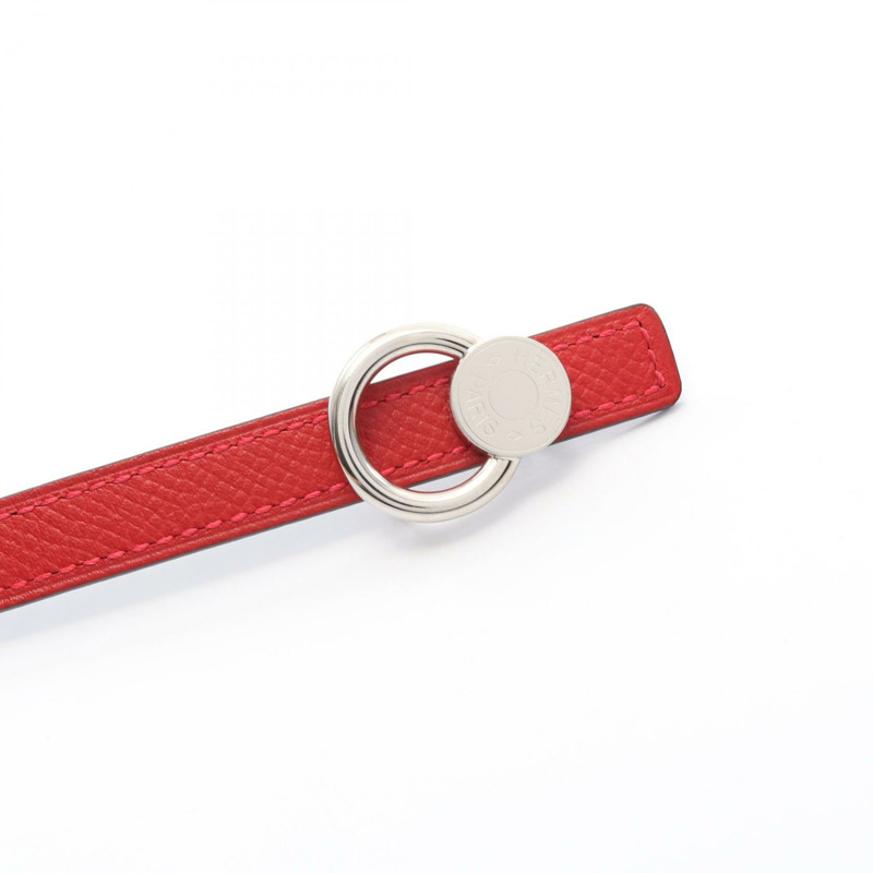 HERMES Sellier 腰帶 Epsom Swift 皮革 紅色 黑色 SHW 二手 女款 C-1