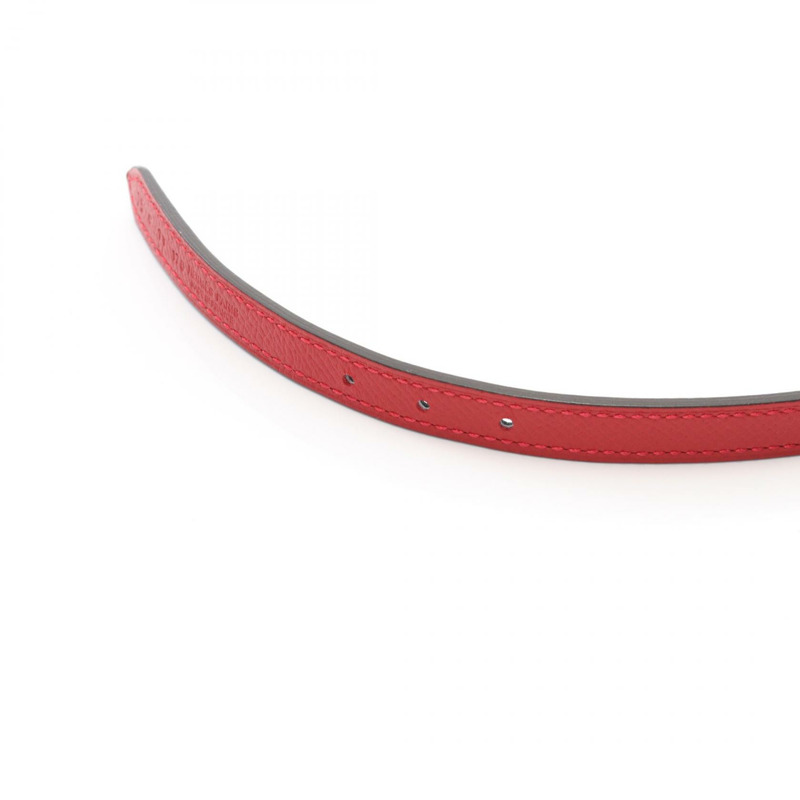 HERMES Sellier 腰帶 Epsom Swift 皮革 紅色 黑色 SHW 二手 女款 C-2