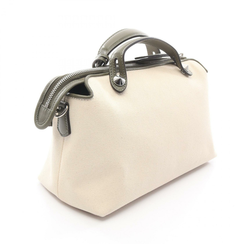 FENDI BY THE WAY 中型單肩手提包 8BL124 帆布皮革 米色 卡其色 二手-1