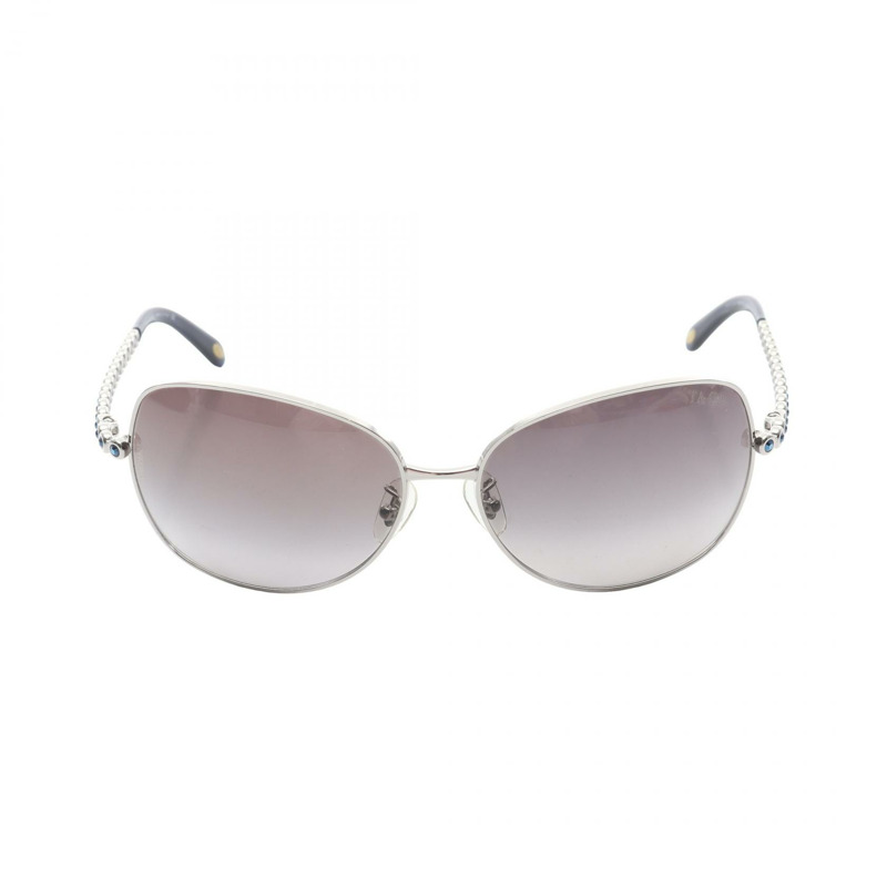 蒂芬妮&CO 女士太陽眼鏡，金屬鑲鑽，黑色、銀色、海軍藍，二手女款-0