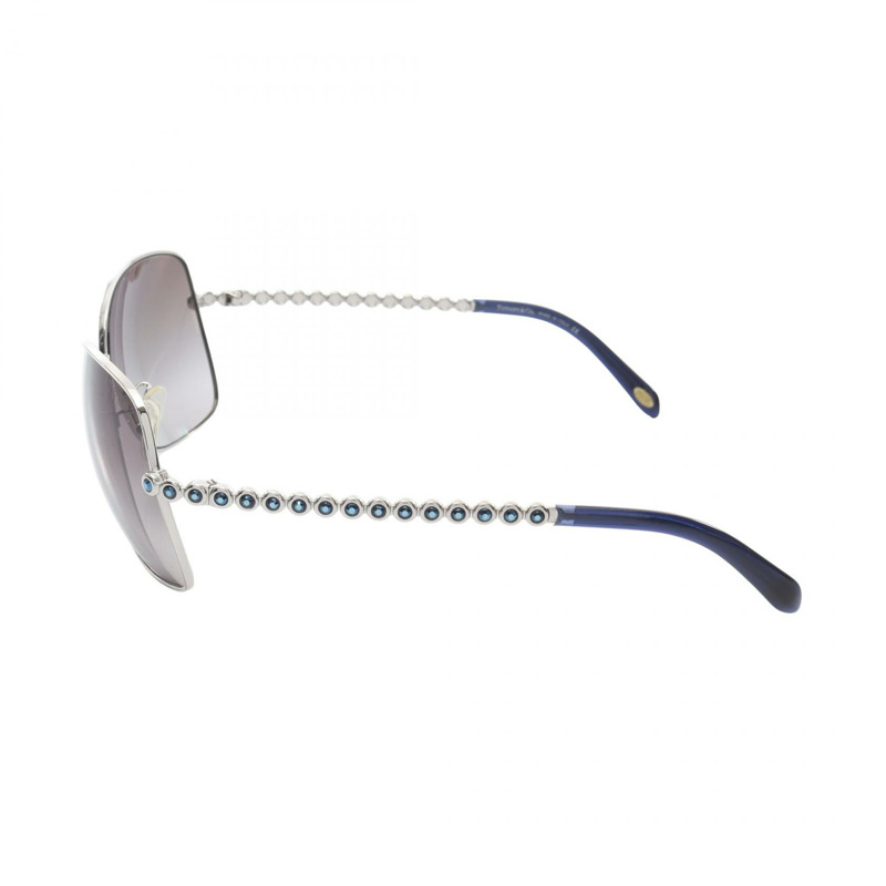 蒂芬妮&CO 女士太陽眼鏡，金屬鑲鑽，黑色、銀色、海軍藍，二手女款-2