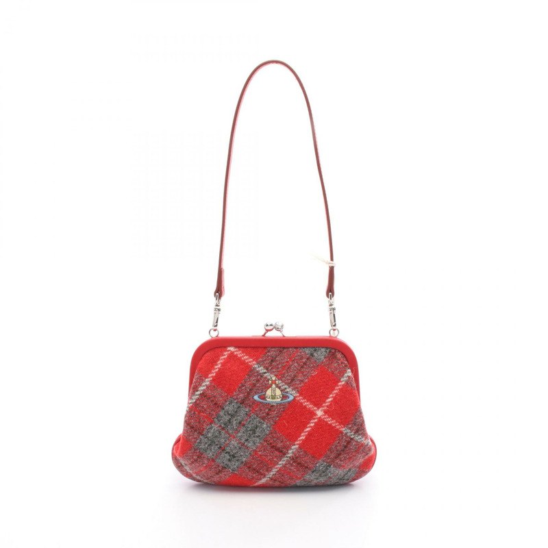 Vivienne Westwood 單肩包 S4B01000IWW00W1001 織物皮革 紅色灰色白色 二手 女款-0