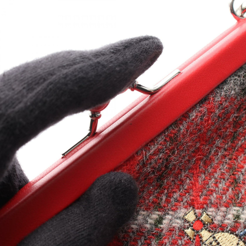 Vivienne Westwood 單肩包 S4B01000IWW00W1001 織物皮革 紅色灰色白色 二手 女款-4