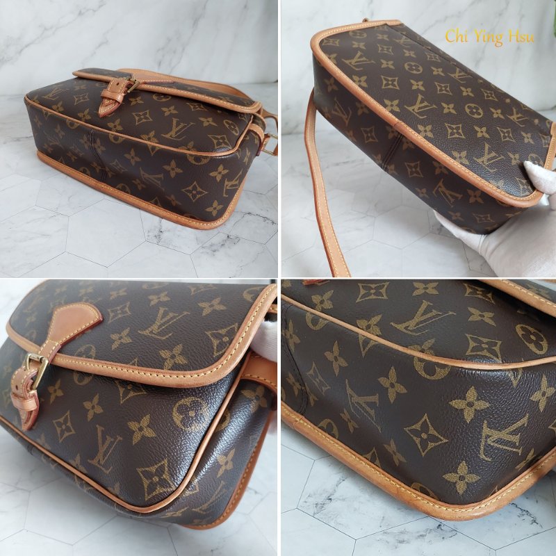 LV M42250  🎀現品實拍 🎀老花經典斜背包/法棍/馬鞍包／石頭包 ~二手品-74