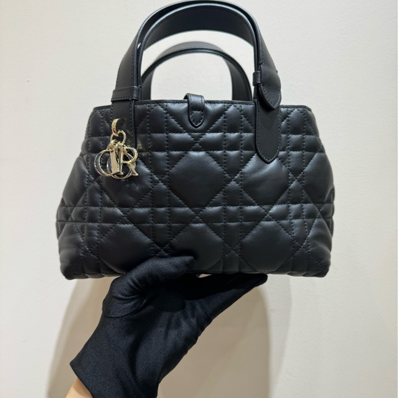 【全❤️】DIOR 黑金Toujours小號牛皮手提單肩托特包-1