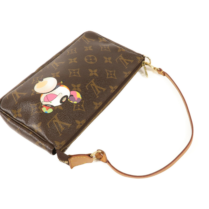 LOUIS VUITTON Monogram Pochette Accessories金扣手挽袋-6